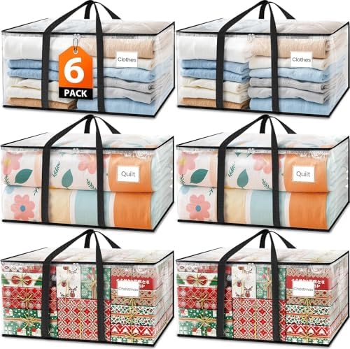 Fab totes Moving Bags Extra Heavy Duty Oversized Clear Storage Bags with Reinforced Handle and Double Zippers,Moving Supplies Totes for Storage Packing Dorm Room Essentials Alternative to Moving Boxes by Fabtotes