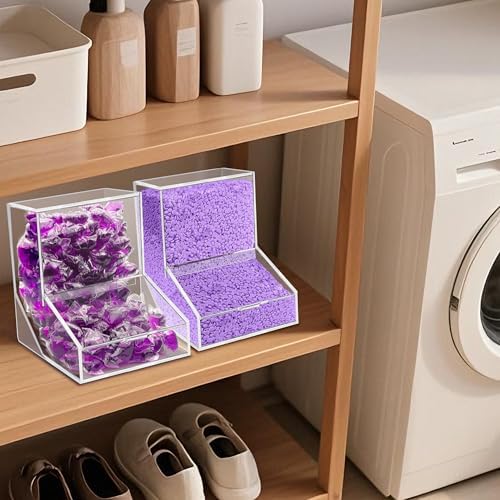 Laundry Pods Container with Spoon, Acrylic Candy Dispenser with 2 Lid, Dishwasher Pod Holder, Laundry Detergent Container, Laundry Organization for Laundry Room, kitchen, Office Used- Stand, 1pcs - Image 6