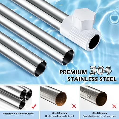 HAMITOR Corner Shower Caddy Tension Pole: Adjustable Stainless Steel Shower Organizer with 4 Tier Shelf for Bathroom Bathtub Tub Shampoo - Floor Standing Rack Bath Storage Holder with Rust Proof Rods - Image 4