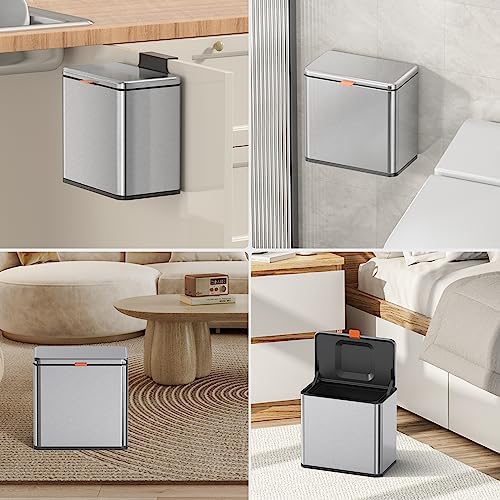 Mbillion 1.05 Gal Silver Hanging Stainless Steel Compost Bin - Image 6