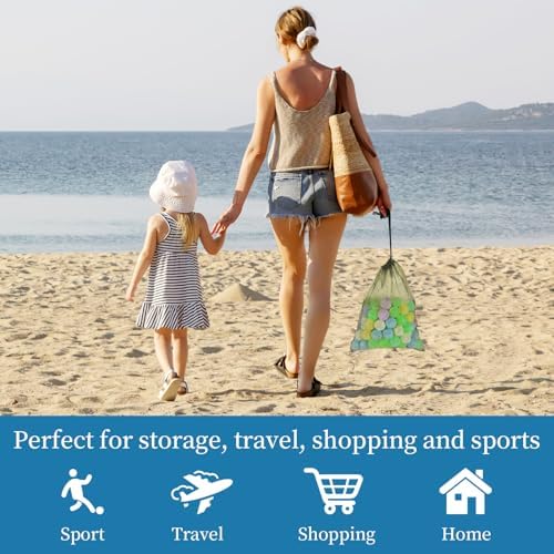 6 Pack Mesh Drawstring Bags with Lock, 14x17 for Gym, Beach, Laundry - Image 6