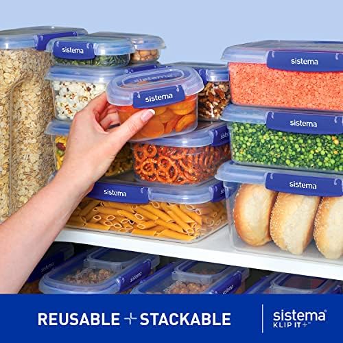 Sistema KLIP IT+ Large 7.5L Rectangle Food Storage Container, Stackable & Airtight Food Box with Lid, Dishwasher, Freezer, & Microwave-Safe, BPA-Free - Image 3