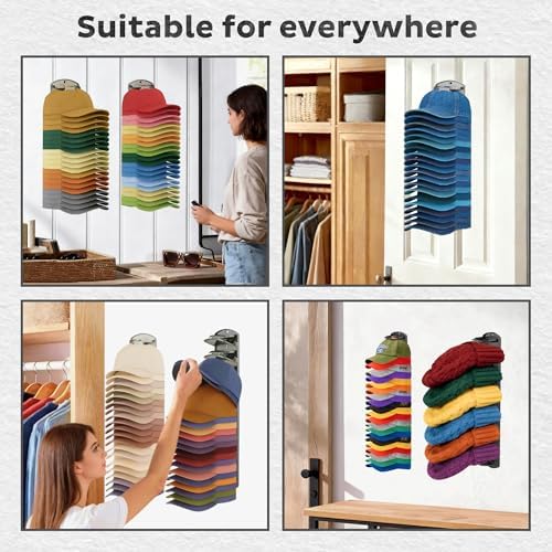Spring Clip Hat Organizer Hold Storage 40 Caps for Baseball Caps（2-Pack） Wall Mount Closet & Door Hat Rack Holder Hanging Closet Install with Strong Adhesive or Screws. - Image 6