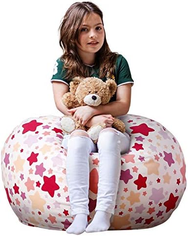WEKAPO Stuffed Animal Storage Bean Bag Chair Cover for Kids by Wekapo