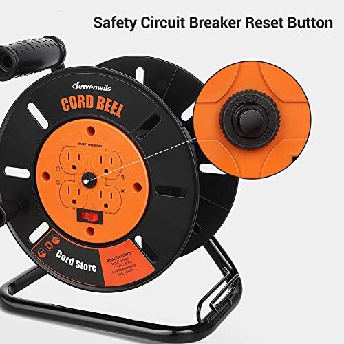 DEWENWILS Extension Cord Storage Reel, Hand Wind Retractable Open Cord Reel - Image 4