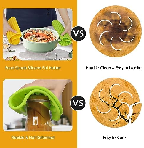 5 Pack Silicone Trivets for Hot Pots and Pans, 9 * 12Inch SiliconeTrivet for HotDishes, Colorful Heat Resistant Silicone Mat, Non-Slip Hot Pads Pot Holders for Kitchen Counter Hot Plate Mat - Image 5