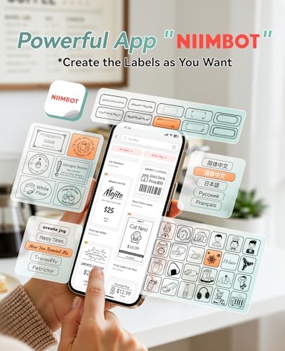 NIIMBOT B2 Label Maker Machine with Tape for Home Office, Gray White - Image 4