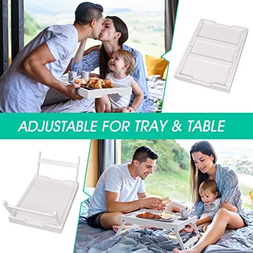 Artmeer FSC 100% Bamboo Bed Trays, Medium, 2-Pack, White - Image 5