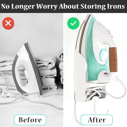 Ironing Board Hanger Wall Mount Electric Iron Holder Ironing Board Rack Household Bathroom Shelf - for Max 5 inch Width - Black - Image 2