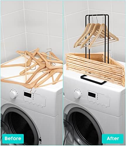 2 Pack Hanger Storage Stacker Stand, Organizer for Laundry Room Closet, Space Saving, Portable, Sturdy, Adult & Child Hangers, Tidy Room - Image 2