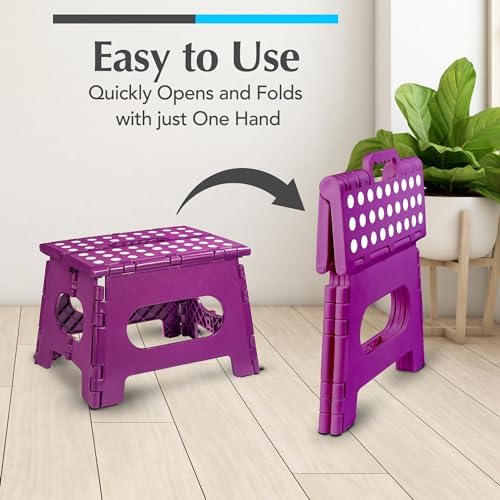 Handy Laundry Folding Step Stool 9 Inch, Purple, Non-Slip Holds 300 lbs - Image 3