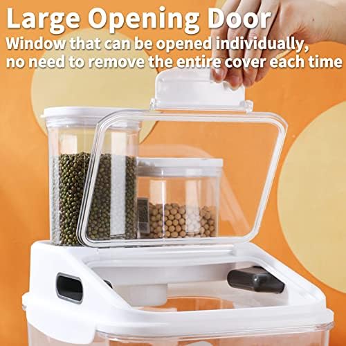 Fhiny 11LB Dog Food Storage Container, Airtight Pet Treat Bin Translucent Dry Food Grain Storage Barrels Sealed Bucket Moisture-Proof Plastic Cat Puppy Food Bin with Seal Locking Lid Keep Fresh - Image 2