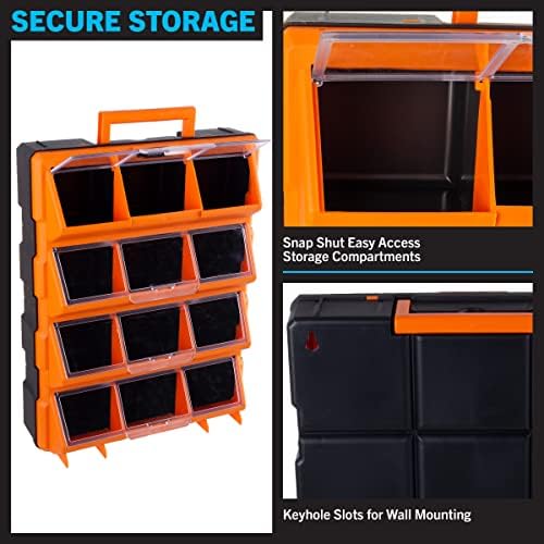 Stalwart Plastic Storage Drawers for Garage Organization, Black - Image 5