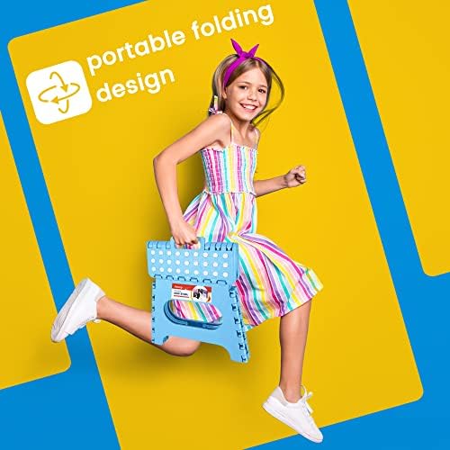 ACSTEP 11 Inch Folding Step Stool for Kids, Non-Slip Foldable Stools, Blue - Image 5