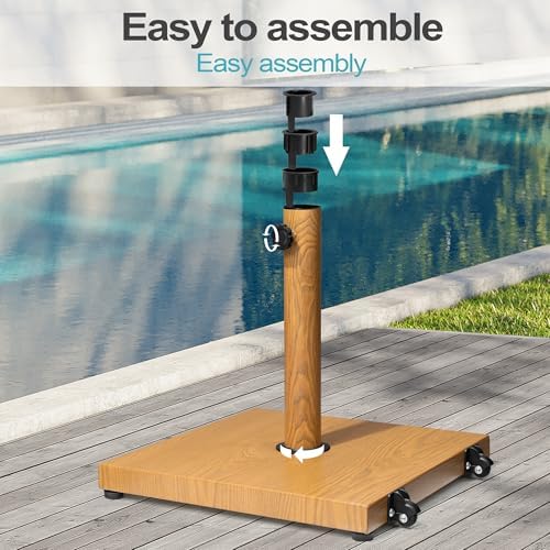 Patio Umbrella Base with Wheels, 43lbs Outdoor Umbrella Stand - Image 6