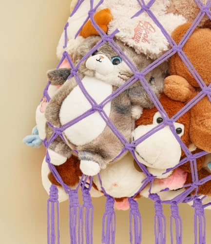 Stuffed animal net Hammock - Large 47'' H, Space-Saving (Purple) - Image 3