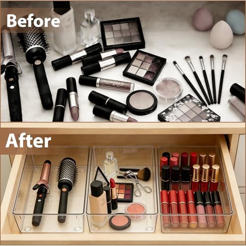 7Pack 6"*9" Clear Drawer Organizers for Makeup, Vanity, Office - Image 3