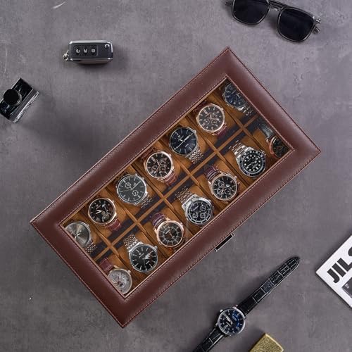 ProCase Watch Box, 14 Slot Watch Case for Men with Drawer, Espresso - Image 6