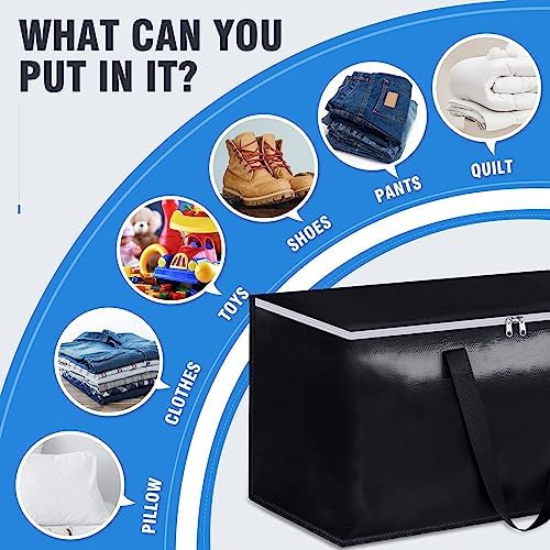 Heavy Duty Moving Bags, Extra Large Storage Bags, 93L, 2-Pack, Black - Image 5