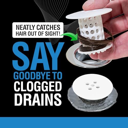TubShroom Bathtub Drain Hair Catcher – In-Drain Tub Strainer & Clog Prevention Protector, Fits Standard 1.4”–1.75” Tub Drains, Easy Clean, Captures Human & Pet Hair out of Sight (White) - Image 2