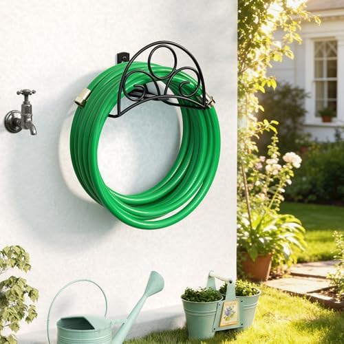 Metal Garden Hose Holder - Wall Mounted Water Hose Holder - Hose Hanger Heavy Duty for Water Hose Extension Cords Vacuum Hose - Image 2
