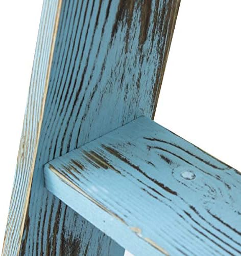 Blanket Ladders for the Living Room, Blanket Holder 5-Tier Blue - Image 7