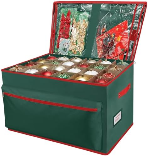 Large Christmas Ornament Storage Box Keeps 72 4" & 3 Individual Trays by WDZREE