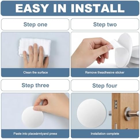 Door Stoppers for Wall, 6 Pack, 2" White, for Door Knob Wall Protection - Image 5