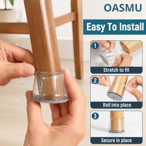 OASUM 32 Pcs Chair Leg Floor Protectors for Hardwood Floors, Silicone Large - Image 4
