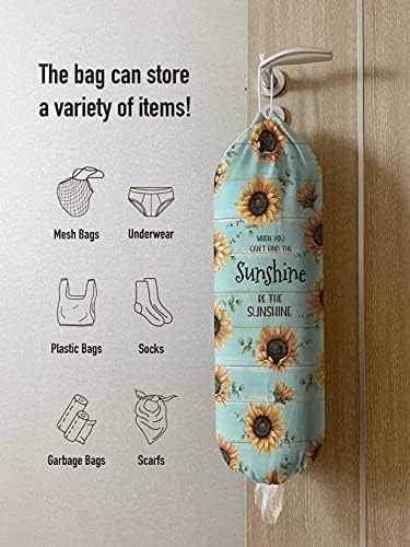 Hglian Sunflower Plastic Bag Holder Be The Sunshine Grocery Bag Organizer Storage-Canvas Extra Large - Image 2