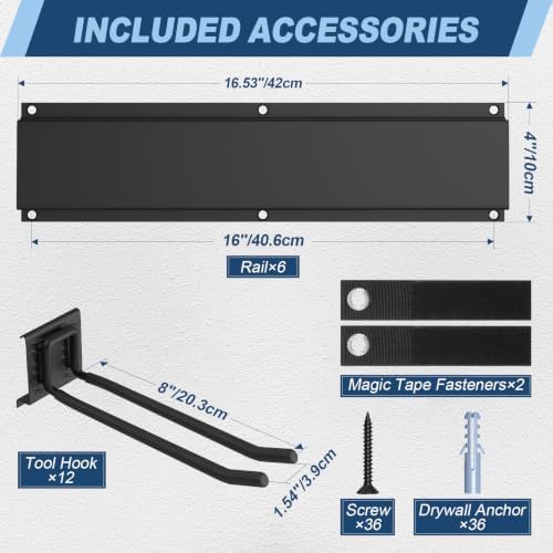 Housolution Garage Wall Organizer 96 Inch - 20Pack Carries 720 lbs - Image 3