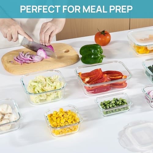 Vtopmart 8 Pack Glass Food Storage Containers with Lids White - Image 5