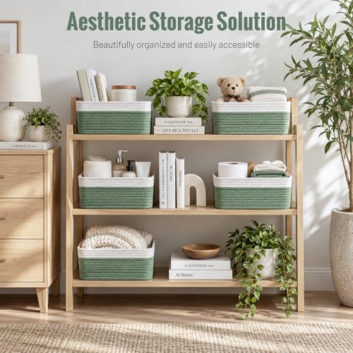 5 Pack Small Woven Storage Baskets for Shelves, Gift Baskets Empty - Image 2