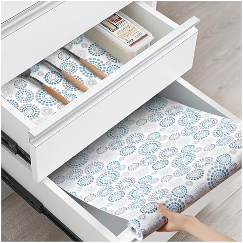 Drawer and Shelf Liner for Kitchen Cabinets, Spiral, 18IN X 20FT by ALIUNI