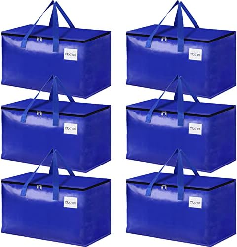 HomeHacks Moving Bags, 93L-6 Pack Heavy Duty Moving Totes by HomeHacks