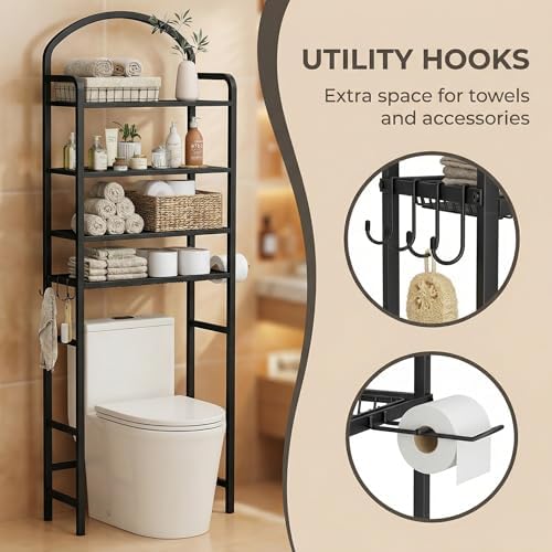 4-Tier Over The Toilet Storage, Bathroom Organizer - Image 5