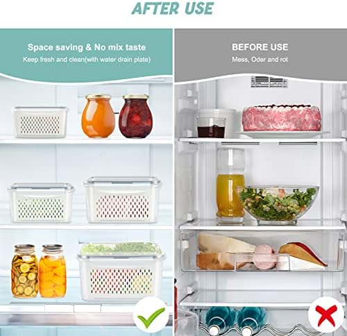 8 Pieces Fruit Storage Container for Fridge with Removable Colander - Image 5