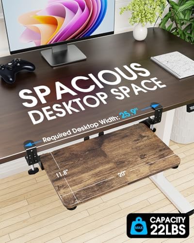 Small Keyboard Tray Under Desk, Pull Out Keyboard & Mouse Tray for Typing - Image 7
