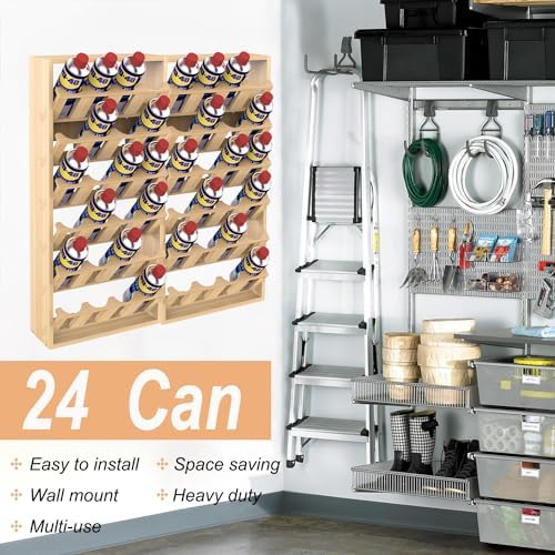24 Can Spray Paint or Lube Can Holder Aerosol Can Rack 14.2"L x 5"W x30"H - Image 4
