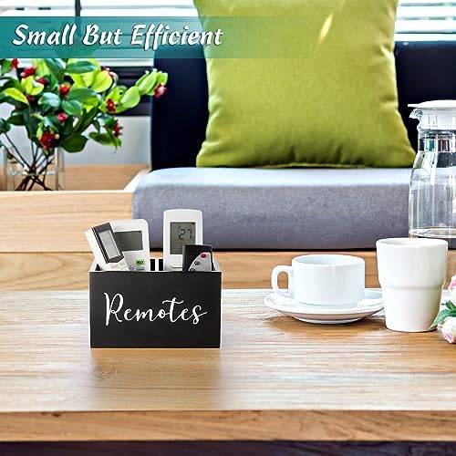 DRASTAR Remote Control Holder, Wood TV Remote Holder, Remote Storage Caddy, Remote Control Organizer (Black, 2 Slots) - Image 4