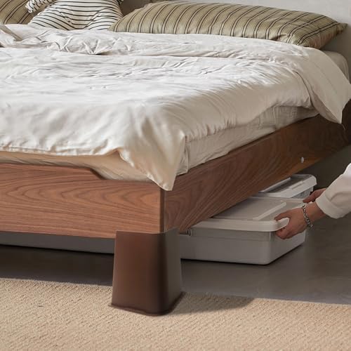 Bed Risers 8 inch Heavy Duty Dark Brown, 4 Pack Furniture Risers - Image 3