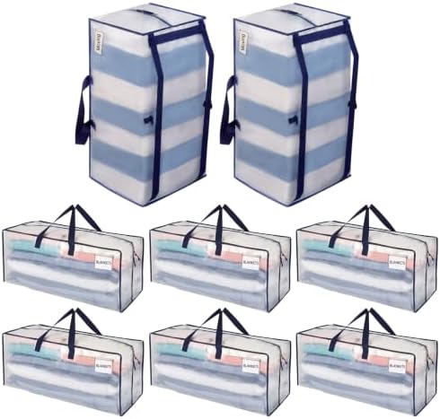 VENO 8 Pack Heavy Duty Moving Bags with Backpack Straps, Zippers & Handles, Extra Large Packing Bags for College Dorm Essentials, Moving Supplies Alternative to Cardboard Moving Boxes by Veno