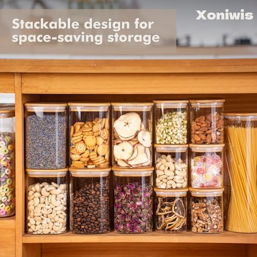 6-Pack 1.2Qt Square Glass Storage Jars with Bamboo Lids - Image 5