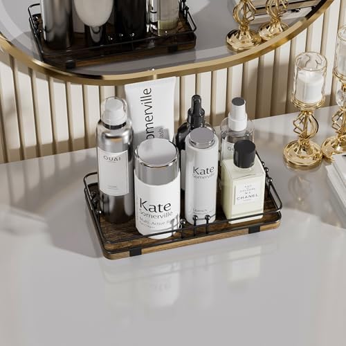 Bathroom Vanity Tray Countertop, Decor Tray 7.9"x4.4" Brown-Black - Image 3