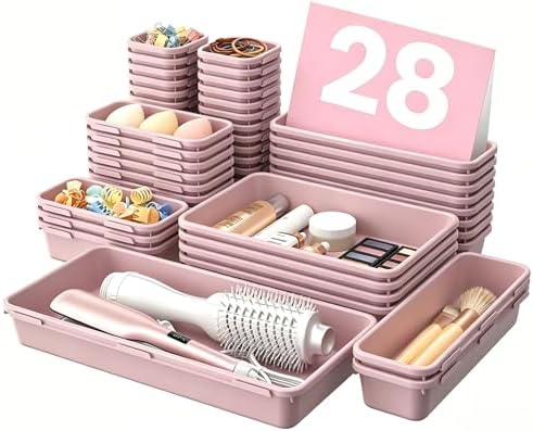 A-LuGei 【Military Grade】 Drawer Organizer for Vanity Bathroom Makeup Desk by A-LUGEI