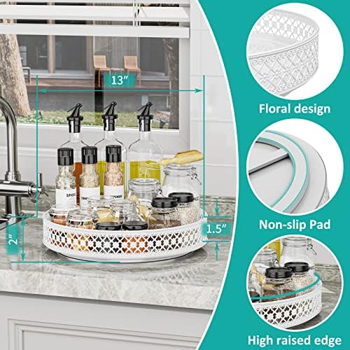 13 inch Lazy Susan Turntable - Metal Spice Organizer for Cabinet Table Top - Image 3