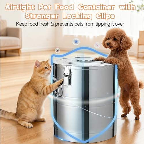 UPSKYPET 35lb Dog Food Storage Container, Airtight Stainless Steel - Image 5