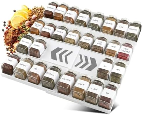 ALCOVA Spice Drawer Organizer Expandable 9-18" for Kitchen Drawer, White by ALCOVA