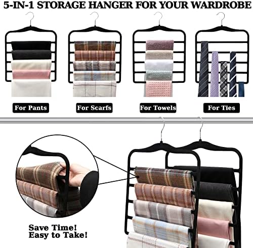 Closet Organizers and Storage, 5 Pack Velvet Pants-Hangers-Space-Saving - Image 3