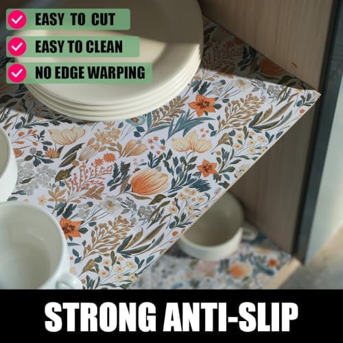 Floral Non-Slip Shelf Cabinet Drawer Liner, 16IN x 10FT - Image 2